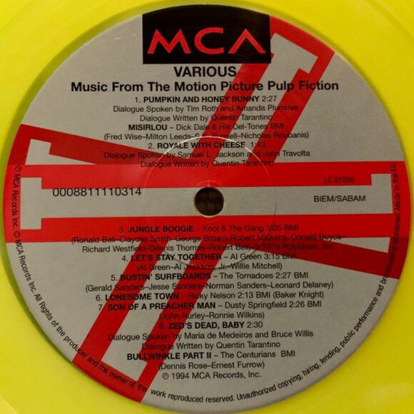 New & Sealed Pulp Fiction Soundtrack LP Target Exclusive Limited Ed Yellow Vinyl - Picture 8 of 8